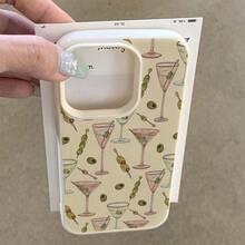Martini Olive Pattern TPU Phone Case For IPhone 16 Pro Max/15 Pro Max/14 Plus/16 Plus/15/13P/12/11, Stylish Anti-Drop Protective Cover, Animal Phone Case, Impactresistant Cover, Phone Protection, Artistic Print, Fashionable Cover, Durable Phone Cover, Soft Protective Shell, Lightweight Cover, Slim Phone Protector, Fashionconscious Buyers, Smartphone Owners,Suitable For IPhone 17 Air - trắng - Xem 4