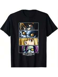 Women's & Men's Anime Graphic T-Shirt,T Chemise Homme, Vêtement Homme, Streetwear Homme, Men's  Anime T-Shirt - Iconic Ryuk Character &  Logo - Soft Breathable Cotton Casual & Wear - Manga Graphic Tee For Fans (Regular Fit) Casual Round Neck, Stretch Fabric, Perfect Gift For Gamers And Anime Fans, Gamer Apparel, Vibrant Print Shirt, Comfortable Fit, Casual Attire & Manga Fans, Noel Vêtements Et Accessoires, Cadeaux Pour Homme