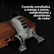 Tirachinas de francotirador 98k de metal con funciones de mira horizontal y luz roja, para práctica de caza y tiro al aire libre, juguete portátil,Incluye 1 lanzacohetes de acero inoxidable, 5 pares de correas, 200 proyectiles metálicos, 600 proyectiles de barro y 1 mira láser - Gris - Ver 6