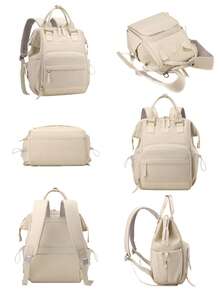 1pc Multifunctional Mommy Bag, Large Capacity Maternity Diaper Bag, Travel Tote Bag With Bottle Holder