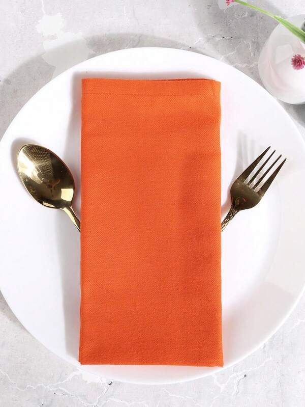 2/6pcs Thanksgiving/Autumn Orange Dinner Napkins, Soft & Durable Washable Cloth Napkins Suitable For Party, Christmas, Thanksgiving, Wedding