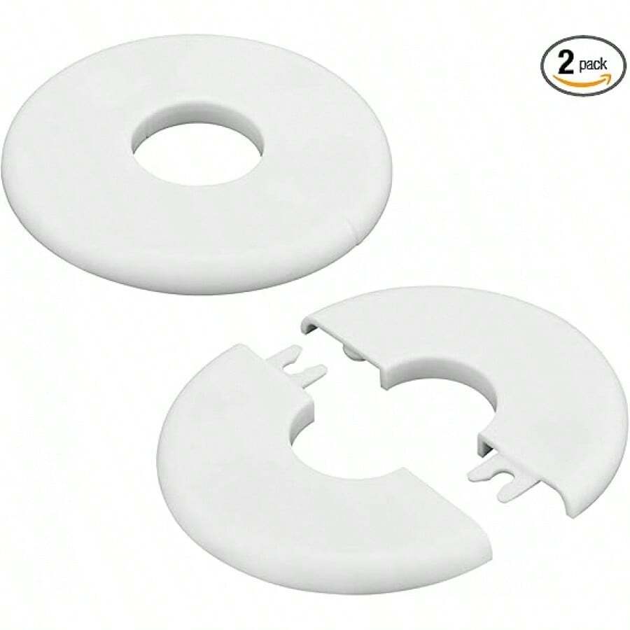 Round Wall Split Flange, Plumbing Cover Plates, Split Flange Design For 0.98" Pipes| Decorative Faucet Escutcheons For Bathroom & Kitchen Pipes| Easy  Installation, No Tools Needed (2-Pack) - 1_ - 查看 1