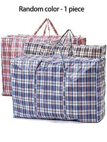 Extra Large Durable Moving Packing Bag, Reusable Zippered Storage Bag, High Capacity Garment Storage Bag, Extra Large Plastic Grid Laundry Shopping Bag With Zipper And Handles, Foldable And Reusable, School Storage Bag, Teacher Storage Bag - Multicolor - View 10