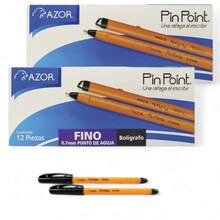 Bolígrafos Escolares Punto Fino Caja con 12 Piezas Pin Point - Negro - Ver 6