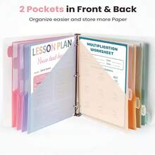 8 trang bìa mềm 3 khoen chia trang có nhãn, nhãn chữ cái A-Z, thích hợp cho văn phòng, trường học, sắp xếp tại nhà, tương thích với bìa 2 ngăn và bìa tiêu chuẩn, quà tặng ngày lễ - Nhiều màu - Xem 7