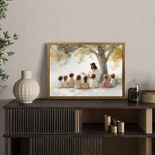 1Pc Religion Wall Arts Posters: Storytelling Paintings With The Godfather And A Group Of Children. Beautiful And Simple Canvas Paintings. Suitable For Bedrooms, Offices And Room Decorations. Print Picture Posters. Canvas Wall Art.(No Frame/Framed)
