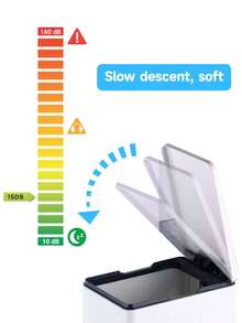 1个7/10/12升纤薄垃圾桶，脚踏式开启垃圾桶，适用于厨房、角落，也适用于浴室，节省空间，适用于厨房、浴室、客厅，使垃圾收集更轻松，狭窄空间，废纸篓，不锈钢卧室脚踏式卫生纸架，酒店和家庭豪华大容量垃圾桶 - 白色 - 查看 8