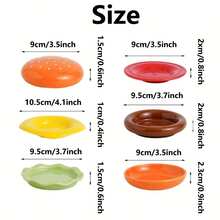 6 件套可叠放迷你汉堡盘 - 塑料派对餐盘，设计紧凑，适合家庭聚餐、野餐和零食时间 | 可用洗碗机清洗，经久耐用，易于清洁 - 彩色 - 查看 2