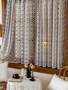 1pc Solid Color Double Ruffle Lace Trim, Fashionable Minimalist Fresh Home Decor Curtain Rod Valance, Suitable For All Seasons - Multicolor - View 4