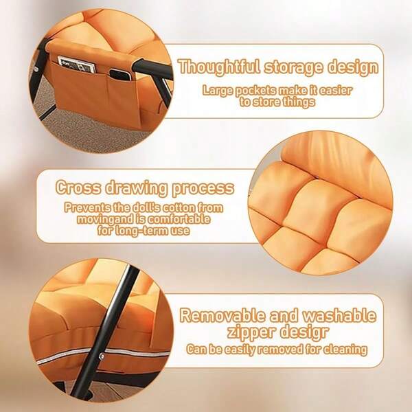 Lazy Back Chair,Leisure Soft Rocking Chair,5 Speed Height Adjustable Leisure Chair,Lazy Sofa Rocking Chair,Reclin...