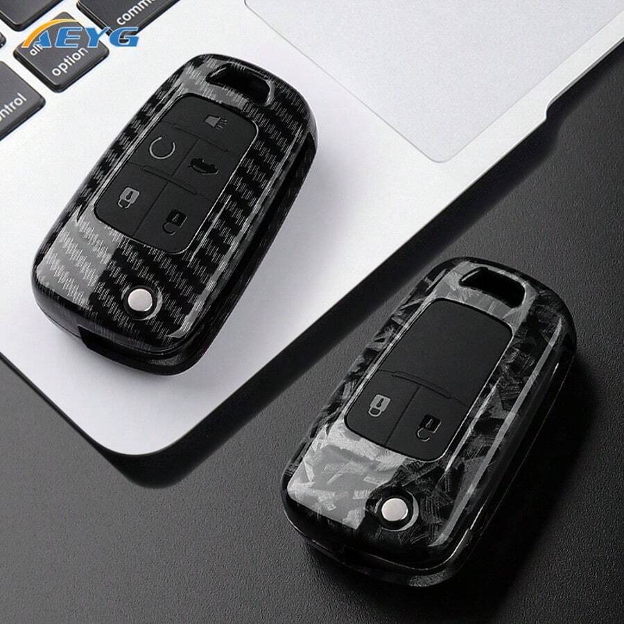 Vỏ chìa khóa xe hơi ABS với họa tiết sợi carbon, phù hợp với các dòng xe Opel Astra, Mokka và Buick Cruze, Aveo, Malibu, Trax, Sail và các mẫu xe khác. - Chevrolet A - Xem 1