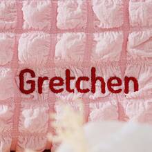 Personalized Embroidered Name Tote Bag, Custom Pleated Waffle Plaid Travel Vacation Bag, Birthday Gift, Bridal Shower Gift, Christmas Gift (Women's) - Multicolor - View 7