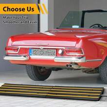 Rubber Threshold Ramp, Heavy Duty Threshold Ramps, Rubber Driveway Ramps With Cable Cover, Car Driveway Curb Ramp For Wheelchairs Cars Vehicles Loading Dock Garage Sidewalk - 123L X 41W X 6.5H Centimeters - View 5