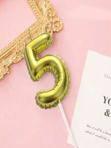 1支波浪形金色数字生日蜡烛 0-9 年龄数字蜡烛 烘焙蛋糕装饰 派对用品 - 金色 - 查看 7