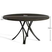 Tribesigns Table ronde pour 4 à 6 personnes, 120 cm de diamètre, style moderne, pieds croisés, montage facile, idéale pour la cuisine ou la salle à manger, noire. - Noir - Voir 2