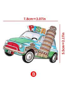1pc 3D City Landscape Embossed Magnetic Fridge Sticker, Creative 3D Italy Travel Souvenir Magnetic Sticker, Creative Gift Souvenir Home Decor Craft Festival Gift Magnet - Multicolor - View 15