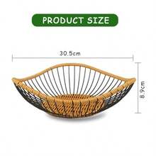 WaveShaped Metal Wire Fruit Basket Kitchen Metal Wire Fruit And Vegetable Drain Basket Sturdy And Durable Not Easy To Break Used To Store Bread Snacks Seasoning Bottles Toiletries - Brown - View 2