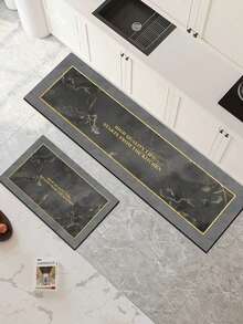 Anti-Slip And Anti-Oil Kitchen Mat, Absorbent, Washable And Durable Floor Mat, Silicone Rectangular Door Mat, Ideal For Home Kitchen