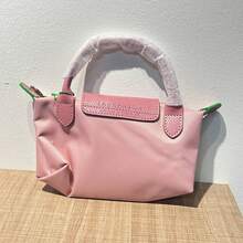 LONG C Mini bolso de mujer,Bolso Mini Asa Beige Tote Pliage Bolsa,Bolso de mano unicolor y elegante con correa Adjustable, bolso de pie perfecto para fiesta, baile de graduación, cena/Banquet a Set con vestidos de fiesta y vestidos, adecuado para universidad/universidad, aula universitaria, festivales/vacaciones/festividades/exteriores, viajes/dium/lápices labiales, para mujeres, niñas, estudiantes universitarios, mujeres - Rosa - Ver 3