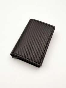 1pc Men's Anti-Theft Ultra-Thin Carbon Fiber RFID Automatic Pop-Up Card Aluminum Alloy Bank Card Wallet - Multicolor - View 8