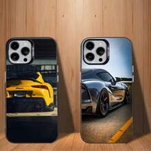 Car T-Toyo-ta-ES GR Supra Phone Case compatible with  17,16,15,14,13,12,11,Mini,Pro,SE,MAX White Matte Shockproof Cover Cover compatible with  17 pro hülle,  17 pro max hülle,  17 hülle,  16 pro hülle - z5 - Übersicht 2