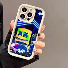 Funda de teléfono de silicona suave Cool Marshmallow Dj compatible con Apple  12 13 Mini 11 14 15 16 Pro Max 7 8 Plus, funda compatible con  17, funda  17 Pro, funda  17 Pro Max - Blanco 05 - Ver 13