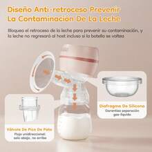 Extractor de leche eléctrico portátil con función de masaje/carga, cómodo y respetuoso con la piel, adecuado para la lactancia materna en interiores y exteriores, protección de la privacidad y lactancia materna. - Multicolor - Ver 6
