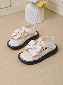 1 Pair Soft Sole Bowknot Princess Girls Children Sandals, Girls Sports Casual Sandals, Comfortable Non-Slip