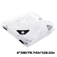 1pc Heavy Duty Transparent PVC Tarpaulin, Waterproof, Windproof, Suitable For Patio, Greenhouse, Garden, Outdoor Use - White - View 16