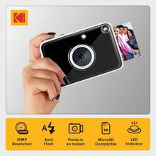 KODAK Printomatic+ Instant Print Digital Camera 10MP Portable Camera With Interactive RGB LED Status Indicator, Prints Full-Color Photos On Zink 2x3" Sticky-Backed Photo Paper - Easy & Fun - Black - View 2