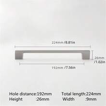 1pc Simple Black Brushed Aluminum Alloy Furniture Kitchen Cabinet Door Handles Drawer Knobs Glass Cabinet Wardrobe Door Pulls Furniture Handle Hardware