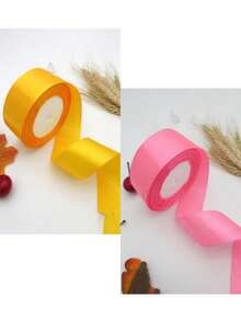 4/2/1PC Colored Satin Ribbon, 4cm Satin Ribbon Pink Ribbon, Versatile 22m Roll Rose Bow Making Ribbon Cake Christmas Holiday Decoration Ribbon, Lace Ribbon Fabric Satin Ribbon, For Festive Decor, Crafting, And Gift Wrapping, Multi-Use Polyester Ribbon For Creative Crafting, Sewing, Cake Decor & Festive Embellishment - Multicolor - View 34