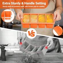 Silicone Freezer Trays With Lid For Soup, 1-Cup & 2-Cup Large Ice Cube Molds Food Storage Containers For Meal Prep, Freeze 250mL/125mL Portions – 2 Pack--Winter Supplies, Christmas Supplies, Christmas Gifts, Holiday Gifts - 橘色 - 查看 5