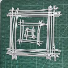 Cadre carré en croix Matrices de découpe en métal Pochoirs pour le scrapbooking DIY Modèle de découpe décoratif Moule artisanal