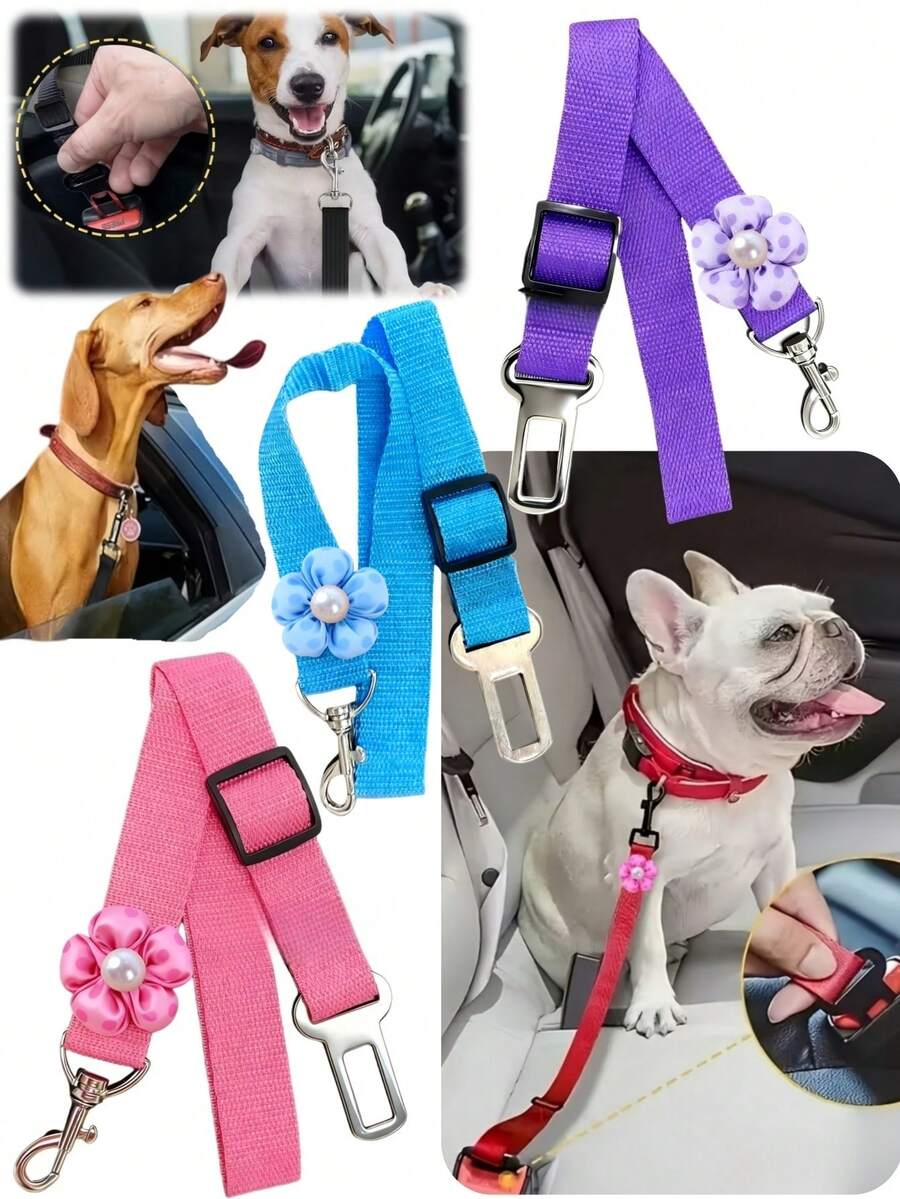 1 قطعة حزام أمان للكلاب في السيارة، حبل جر أمان للحيوانات الأليفة في السيارة، حزام أمان للكلاب في السيارة، إبزيم حزام أمان للكلاب في السيارة، هدية عيد الميلاد لحزام أمان الكلاب في السيارة