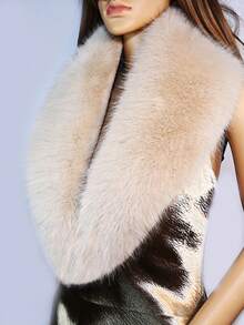 2-Layer Faux Fur Shawl - Soft & Cozy, Original Design, Handmade, Warm Hooded Cloak, Bridal Wedding Dress, Women Winter Accessory - A - View 28