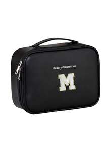 Large Capacity Travel Makeup Bag, Waterproof Leather Organizer Bag, Lettered (A-Z), Multi-Functional Cosmetic Organizer Bag, Zippered Toiletry Bag, Suitable For Makeup Brushes, Lipsticks, Foundation, Serums, Essential Oils, Eyeshadow Palettes, Etc. Ideal For Autumn And Bedroom Decoration. - Multicolor - View 38