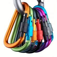 5 Mixed Colors D-Ring Buckle, Outdoor Hook, High-Quality Thickened 3.15inch Button, Quick Release Hook, Aluminum Alloy Backpack Buckle, Keychain, Outdoor Accessories - 3 Random Items - View 7
