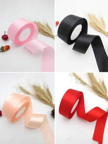 4/2/1PC Colored Satin Ribbon, 4cm Satin Ribbon Pink Ribbon, Versatile 22m Roll Rose Bow Making Ribbon Cake Christmas Holiday Decoration Ribbon, Lace Ribbon Fabric Satin Ribbon, For Festive Decor, Crafting, And Gift Wrapping, Multi-Use Polyester Ribbon For Creative Crafting, Sewing, Cake Decor & Festive Embellishment - Multicolor - View 33