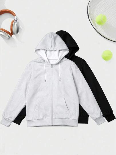 New Solid Color Knitted Sweatshirt Cardigan For Women, Casual Outdoor Sports Zip Up Jacket For Walking Jogging, Loose Fit Slimming Spring Fall Outerwear