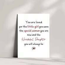 Daughter Keepsake Card - "Little Girl, Special Woman, Wonderful Daughter" Message (With Envelope) - Multicolor - View 5