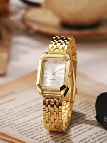 4件套女士优雅方形石英表配手链套装，适合母亲节、教师节、感恩节、学生、毕业典礼、生日等各种场合，是馈赠佳品。