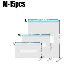 Bolsas reutilizables de almacenamiento de alimentos con cierre hermético, S/M/L, bolsas congeladoras gruesas, color azul, aptas para microondas, adecuadas para la conservación de alimentos y el almacenamiento categorizado