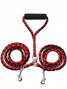 Double Dog Leash, Dual Dog Leash, 360° Swivel Free Bungee Walking Training For Large Medium Dogs, Shock Absorbing Bungee Reflective For Two Dogs - R - Xem 2