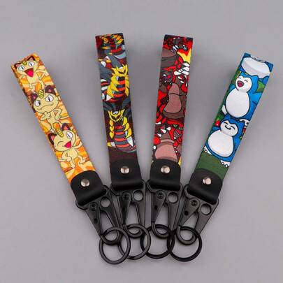 pokemon 1pc Pokemon Anime Figures Keychain For Women Men Cartoon Short Wrist Straps Cute Pikachu Car Key Ring Backpack Pendant Jewelry Holiday Gifts