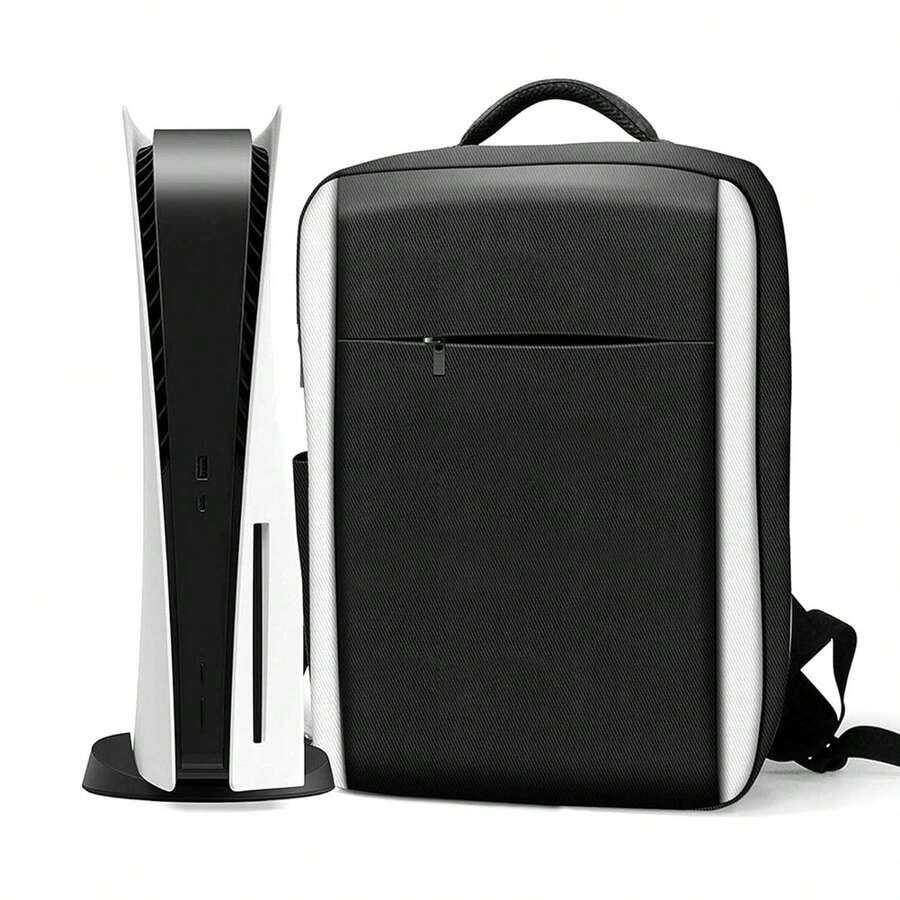 YIYI 5 & 4 Storage Bag, Game Controller Accessory Backpack For PS-4 PS-5, Shockproof Dustproof Waterproof Travel Bag With Adjustable Shoulder Strap, Black - 1pc