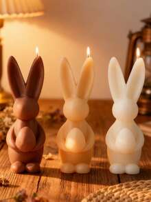 1pc Rabbit Shaped Silicone Candle Mold, Rabbit And Egg Shaped Candle Mold, Suitable For Home Decor, Room Decor, Wedding Decor, Tabletop Decor, Handmade Scented Candle Mold, Soap Mold, DIY Epoxy Resin Plaster Mold, Gift For Women, Easter Gift, Gift For Best Friend, DIY Gift - Rabbit - View 4