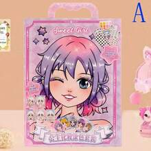 1pc Princess Makeup Coloring Set, Cartoon Dress-Up Stickers, Includes Drawing Pad And Sticker Sheets, DIY Creative Gift - Multicolor - View 11