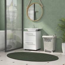 HOMCOM Bathroom Cabinet, Vanity With Sink And Drawer, Compact, Made Of Chipboard, White On Site - 1 - 查看 2