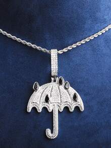 DUBSS 1 Piece Iced Out Umbralla Necklace Pendant For Men 5A Cubic Zirconia Gold Plated Hip Hop Jewelry - Umbrella - View 5